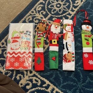 NEW 5 pieces christmas kitchen appliance handle covers set